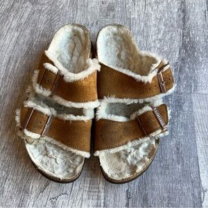 Birkenstock Arizona Shearling Slide Size 39 Regular Mink Suede